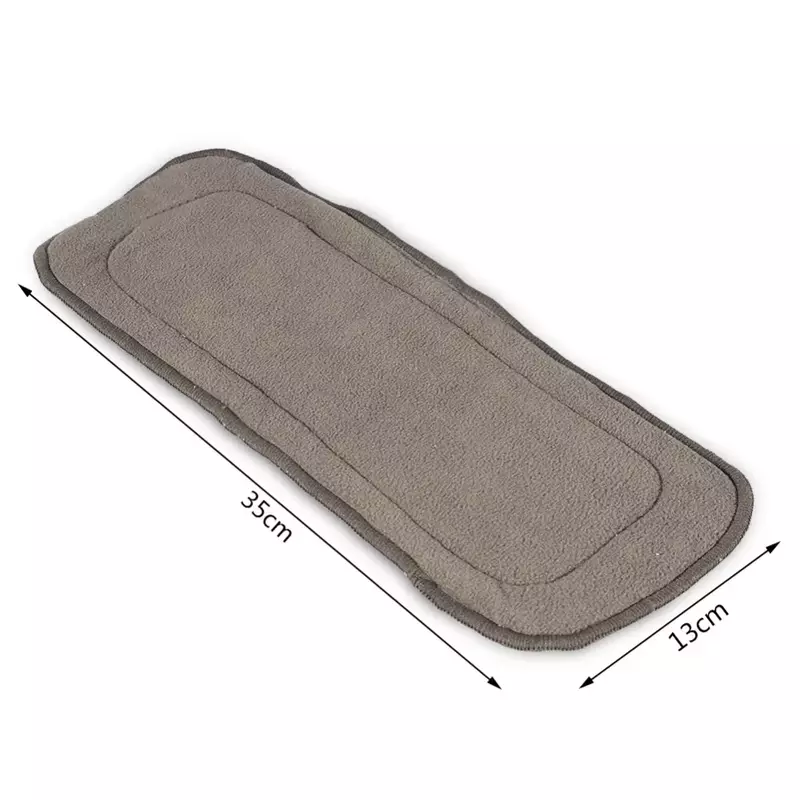 Couche-culotte réutilisable lavable en tissu de charbon de bambou pour adulte, 4 couches Super absorbantes, 1 pièce