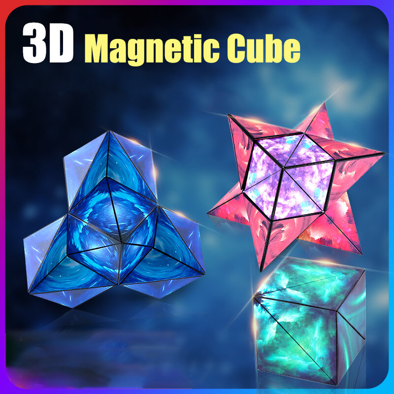 Cubo magnético mágico 3D para niños, juguete antiestrés para adultos, caja de cambio de formas, colección de juguetes para niños