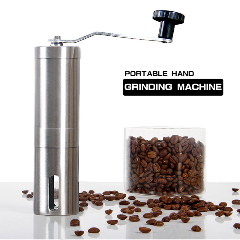 수동 커피 그라인더 핸드 스틸 세라믹 코어 커피 그라인딩 핸드 밀, 카페 버 밀 그라인더 세라믹 콘 커피 머신
