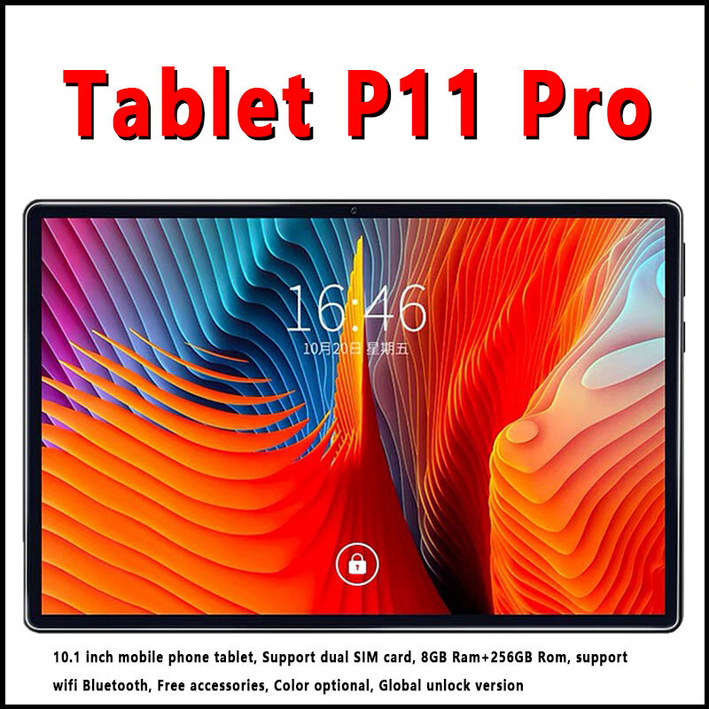 Tableta P11 Pro versión Global de 10 pulgadas, Tablet con Android 10, Core, 8GB + 256GB Rom, para juegos, GPS, Wifi, 5G, altavoz Dual, SIM Dual