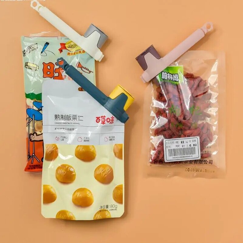 3 pçs ferramentas de cozinha aferidor do alimento saco de plástico bocal de descarga alimentos lanche à prova de umidade selagem clipe organizador de armazenamento em casa zb588