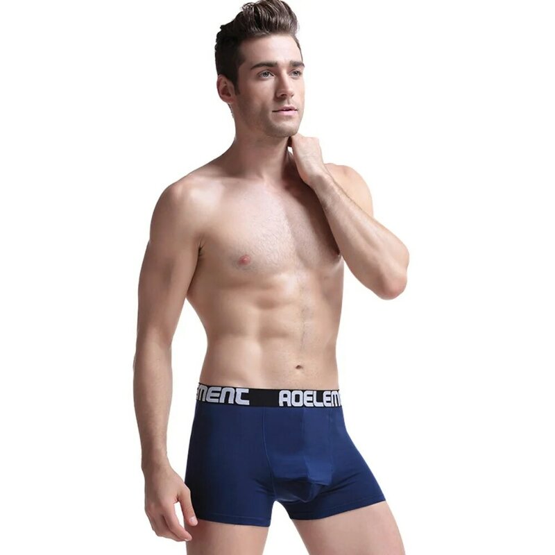 Cuecas boxer de seda de gelo de baixo nível para homem 3d u-convexo macio respirável cueca modal casual esportes pele-friendly boyshorts