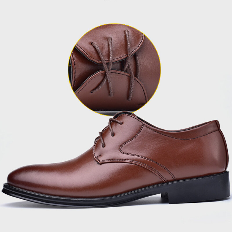 Sepatu Kulit Pria Sepatu Resmi Bisnis Sepatu Kasual Cocok untuk Segala Usia Alas Kaki Tahan Benturan