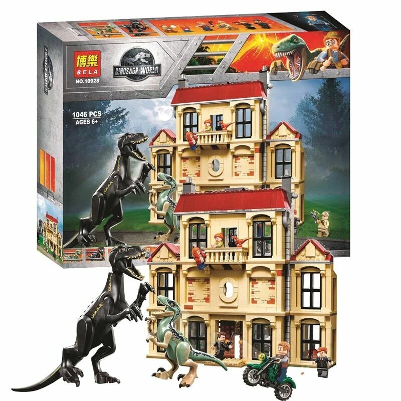 Novo jurássico mundo dinossauro conjunto com 10928 10925 10926 10920 modelo blocos de construção tijolos crianças brinquedos