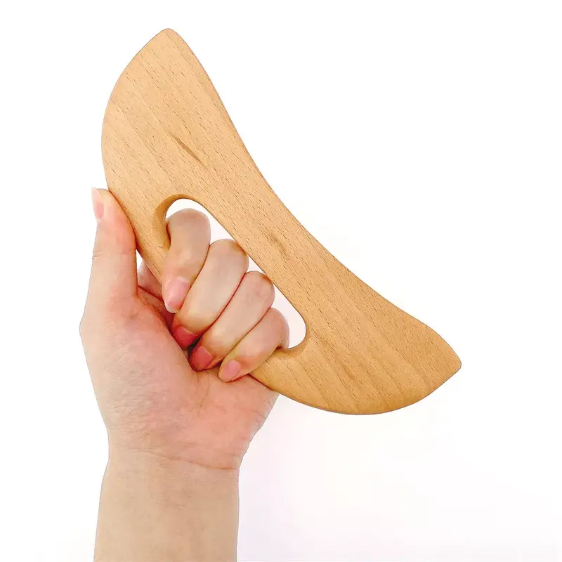 New Carbonized Wooden Guasha Massage Scraper Pressure Therapy Acupoint Massager Facial Body Health Care Handle Massage Too