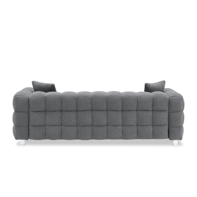 [Flash Verkoop] 81 "Moderne Minimalistische Brood Sofa Omvat 2 Kussens Wit/Grijs/Blauw/Groen fleece Voor Woonkamer Slaapkamer [US-W]