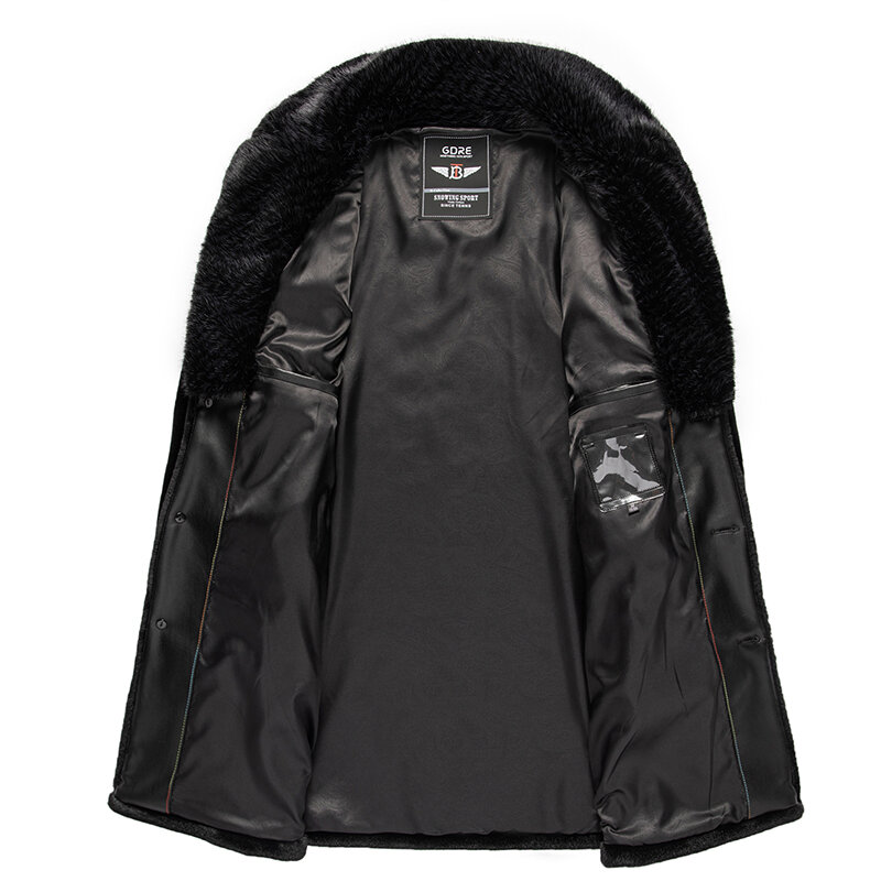 Мужское Норковое Пальто средней длины, пальто из искусственного меха, утепленное пальто в Корейском стиле для осени и зимы, Трендовое делов...