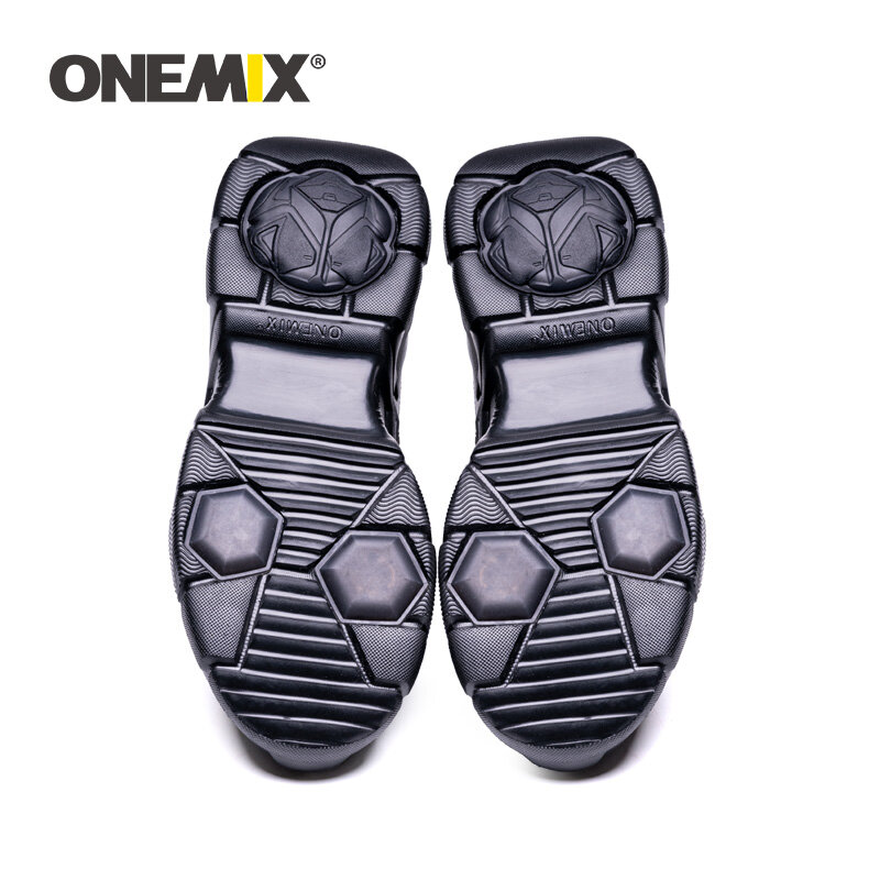 ONEMIX-Zapatillas de correr para hombre, zapatos atléticos de cuero grueso, estilo militar, para el trabajo