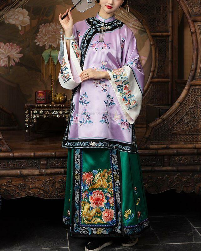 Jesień nowy chiński styl tradycyjny sukienka w stylu Qipao kobiety eleganckie Qing dynastia Cheongsam Vintage kobiety Tangsuit sukienka w stylu Qipao P1