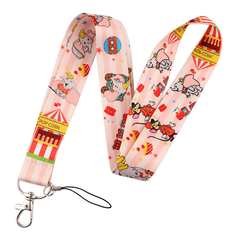Disney-llavero de cuello de dibujos animados de Anime, collar, correas, cintas, correa para el cuello, cordón, soporte para insignia de identificación, llavero, regalos