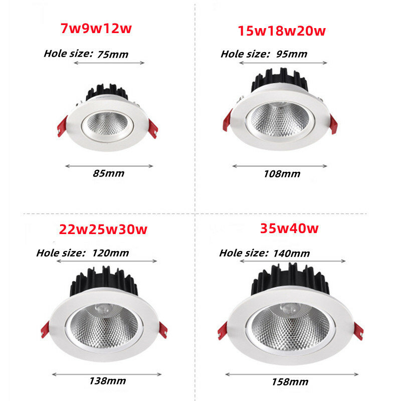 Recessed LED spotlights COB downlights Sky Flower lights 7W-40W Household hotel clothing store background wall