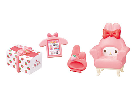 اليابان لعبة تحتوي على حلوى إعادة ميلوديس الفراولة البيت مصغرة سانريوس خلع الملابس غرفة كبسولة اللعب Gashapon الاطفال اللعب البيت