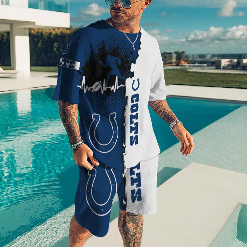 Summer Men Track Pajama Fashion Men's Clothes Beach Shorts Set 3d Printing Lettering Sportswear Sets Short-sleeved T-shirt Suit
