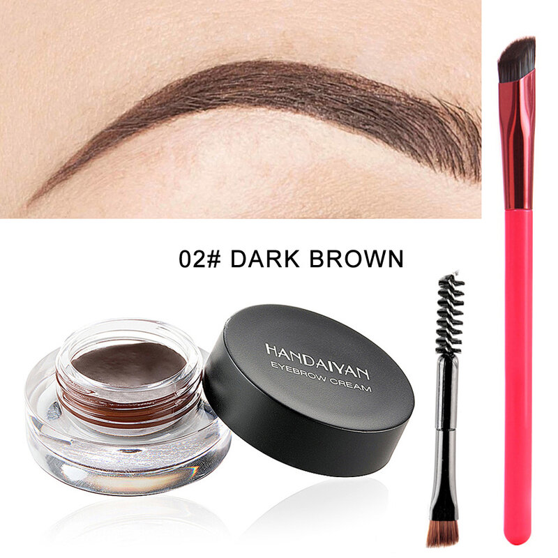 3pcs/set Wild Eyebrow Brush 2 in 1 Lash Eyebrow Brush With Eyebrow Cream Set Hairline Pastes Wax Eyebrow Styling Makeup