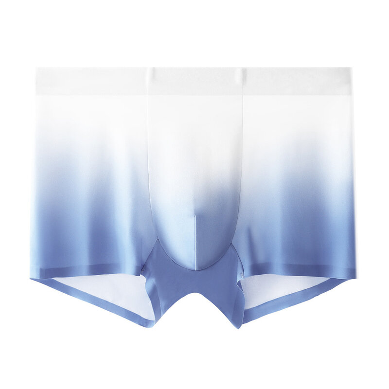 Gradiente fina nylon seda gelo com seda amoreira cintura jovens boxers em antibacteriano dos homens cueca shorts