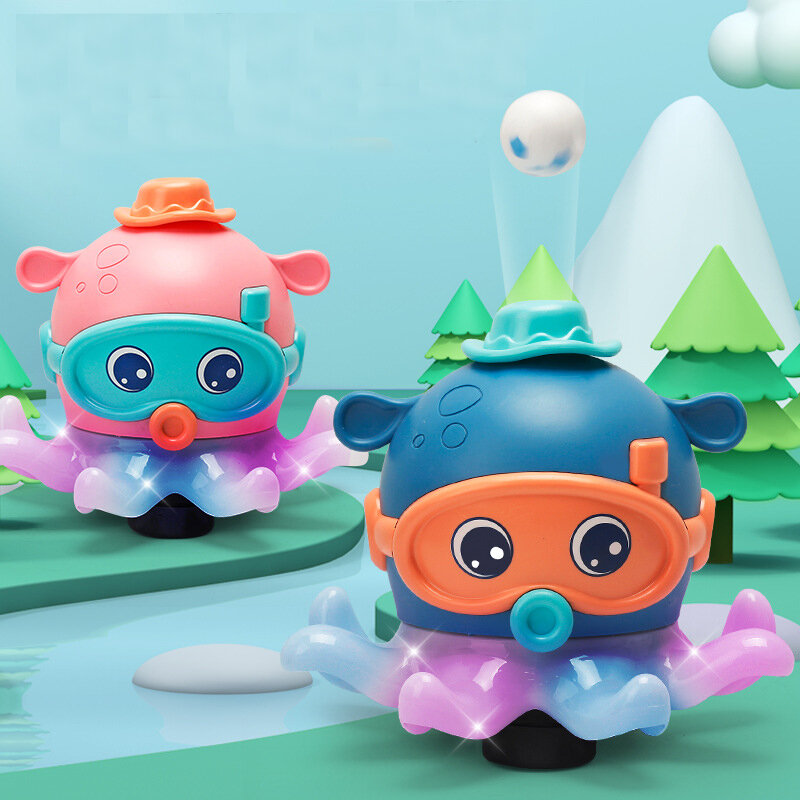 Polpo di elefante elettrico divertente per bambini per giocattoli a sfera galleggiante soffiante Spray animali domestici musicali giocattoli leggeri per cartoni animati regalo a sfera sospesa