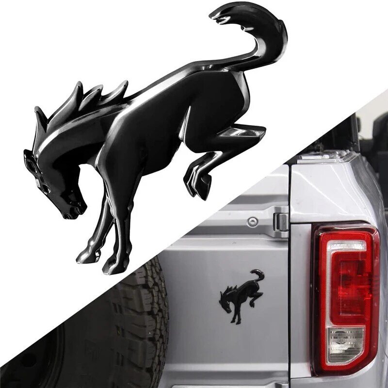 Logo emblème 3D autocollant pour porte arrière en alliage de Zinc noir Bronco, accessoires de décoration 2021 – 2022
