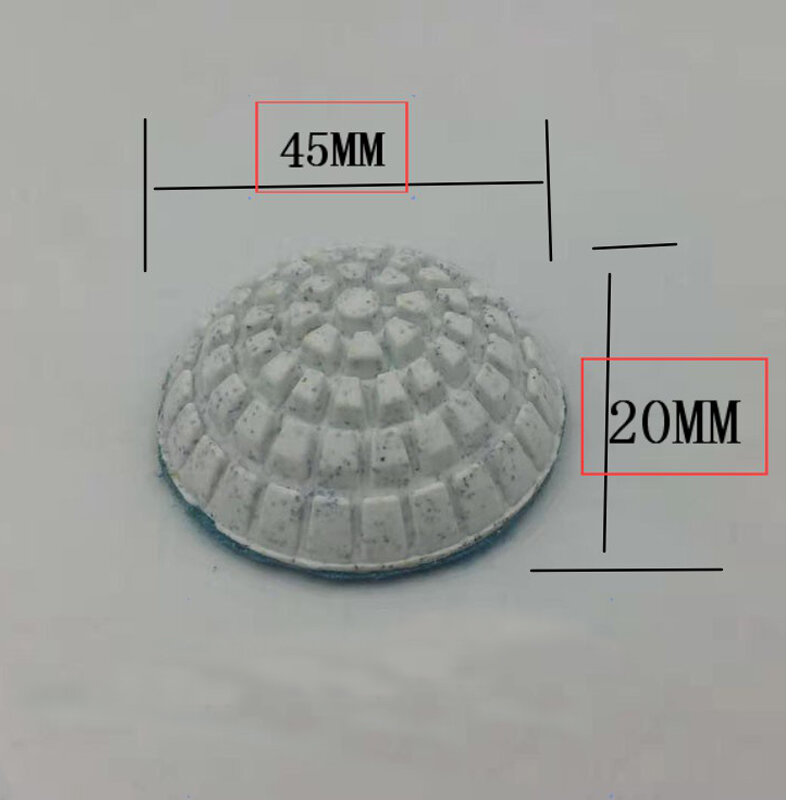 Almohadillas de pulido de disco de diamante convexo de resina unido de 45mm de diámetro, conjunto de cuenco tipo arco para piedra de granito de mármol