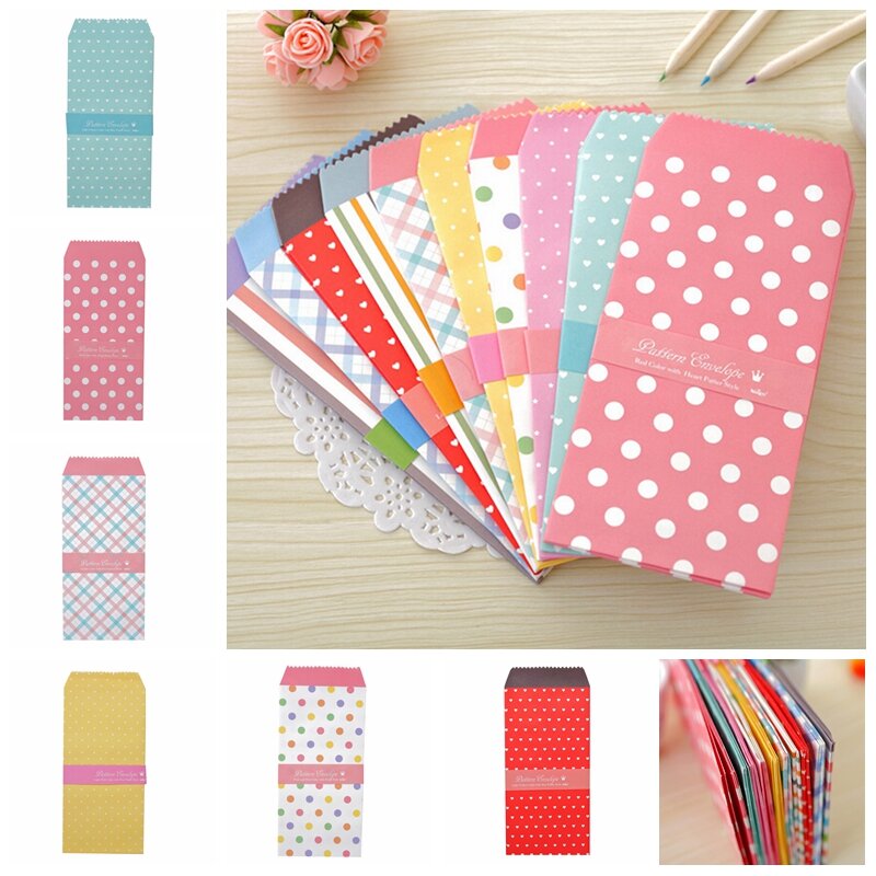 5Pcs/1Pack Cute Colorful Envelope Small Craft Envelopes for Letter Invitations Gift Card Envelopes School Office Supplies