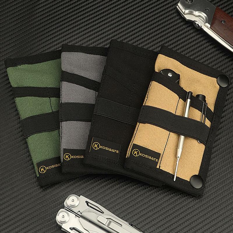 Ourdoor edc ferramenta lona bolso saco de armazenamento portátil multifuncional mini bolsa com titular do cartão faca caneta bolsa