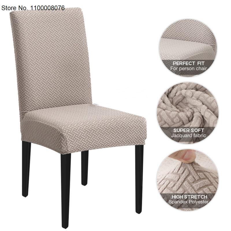 1/2/4/6 sztuk żakardowe pokrowiec na krzesło zwykły elastyczny jadalnia Case elastan Slipcover elastyczny pokrowiec na krzesło pokrowiec na krzesło na wesele, do hotelu bankiet Seat