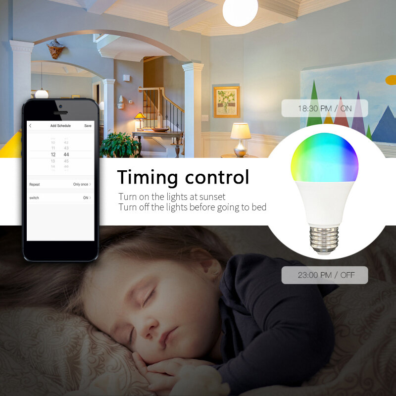 CoRui زيجبي المنزل الذكي LED لمبة ضوء مصباح RGB ل تويا الحياة الذكية smartthing اليكسا جوجل المنزل