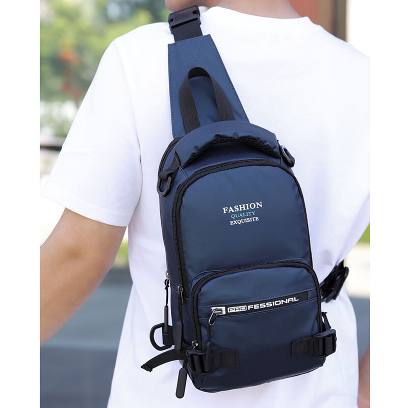 2020 Men Nylon Waterproof Multifunction Crossbody Shoulder Bag on shoulder Short Trip travel Messenger Chest Bag Pack For Male
