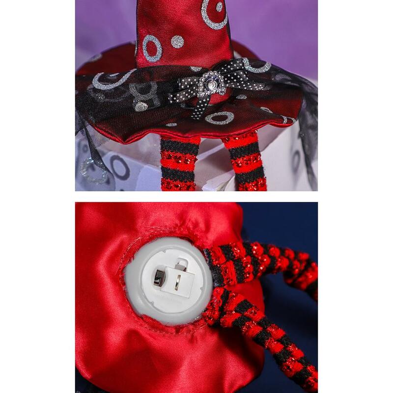 Cappello da strega gambe lunghe bambola pregevole fattura decorazione del Desktop di casa ornamenti con luci regalo di Halloween