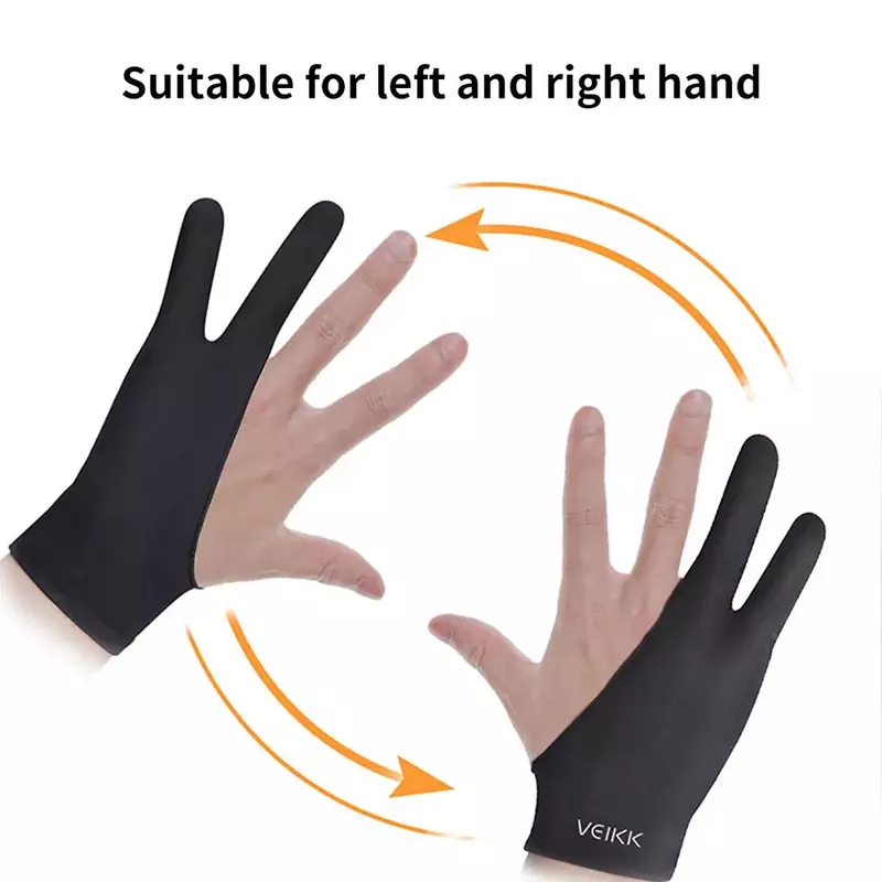 Luvas especiais da tabuleta de 2 dedos para impedir o toque acidental desenho e esboçar resistente ao desgaste e à prova de suor