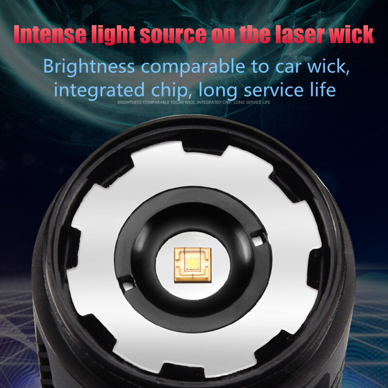 Lampe de poche blanche en alliage d'aluminium pour prise de vue à longue portée, focalisation Laser, Zoom télescopique de Type C, chargement USB