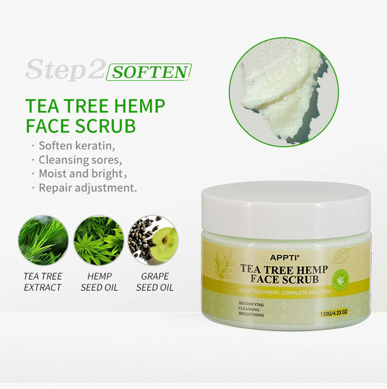 Tea Tree Acne Treatment Facial Set Efectively Remove Blackheads Acne Scars Shrink Pores Repair Serum Cream Skin Care Kit Product