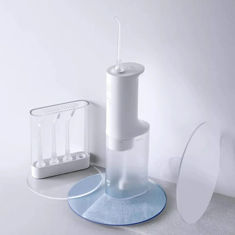 Xiaomi-irrigador Dental eléctrico para blanqueamiento Dental, Oral irrigador IPX7 resistente al agua, 4 tipos de boquillas para limpiar entre dientes, Mijia
