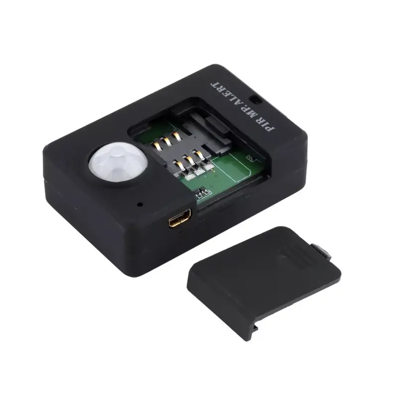 Sensor Gerak PIR Mini Monitor Alarm GSM Inframerah Nirkabel Deteksi Gerakan Sistem Anti-maling Rumah dengan Steker Adaptor UE