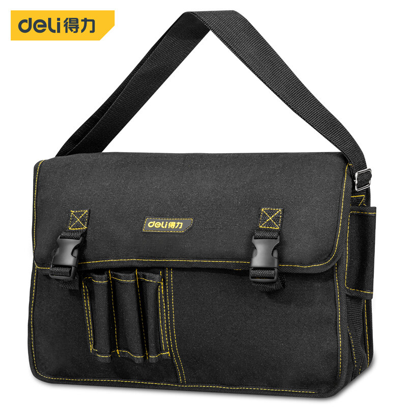 Многофункциональная сумка для инструментов Deli с тремя отделениями, карманный дизайн для работы по дереву, Портативная сумка для инструмент...