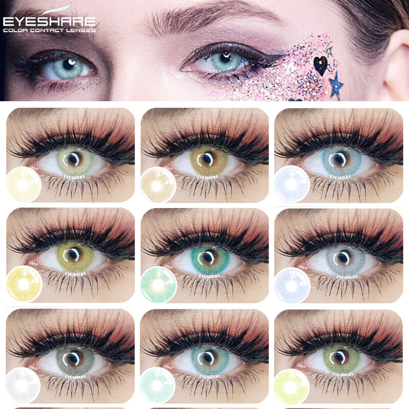 EYESHARE-lentes de contacto de Color, lentillas de Color Natural Multicolor para pupila, lentillas de maquillaje para ojos, 1 par