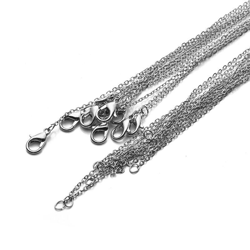 12Pcs/Lot 40cm Necklace Chains With Lobster Clasps For DIy Jewelry Findings Making Accessories Supplies