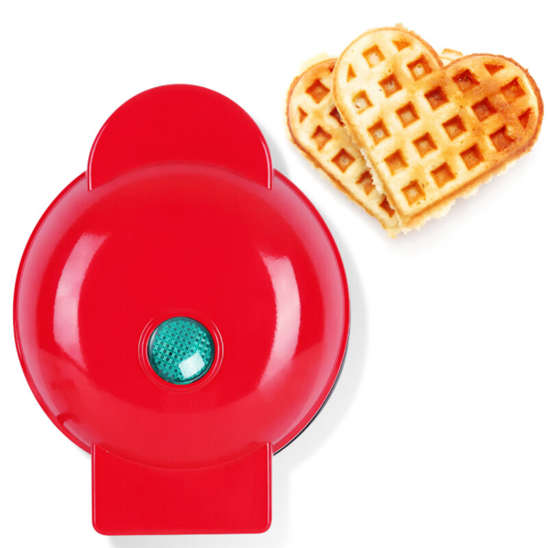 ماكينة صنع الوافل الكهربائية المحمولة آلة الإفطار المنزلية آلة صنع الوافل الإفطار الحب على شكل قلب صانع الوافل جهاز الطبخ