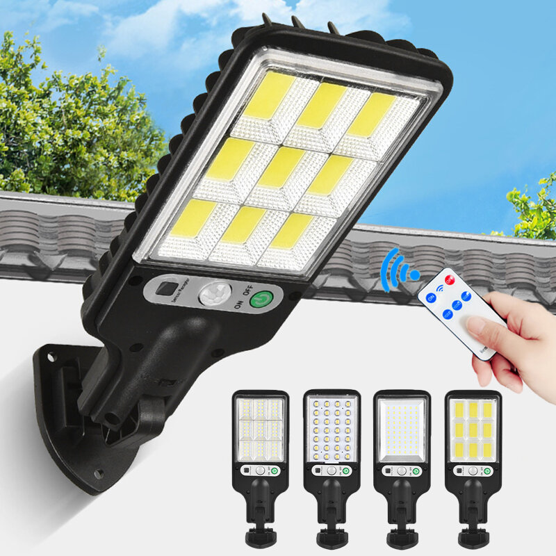 6 pçs luzes de rua solar ao ar livre à prova dwaterproof água lâmpada solar com 3 modo luz pir sensor movimento jardim varanda garagem segurança iluminação