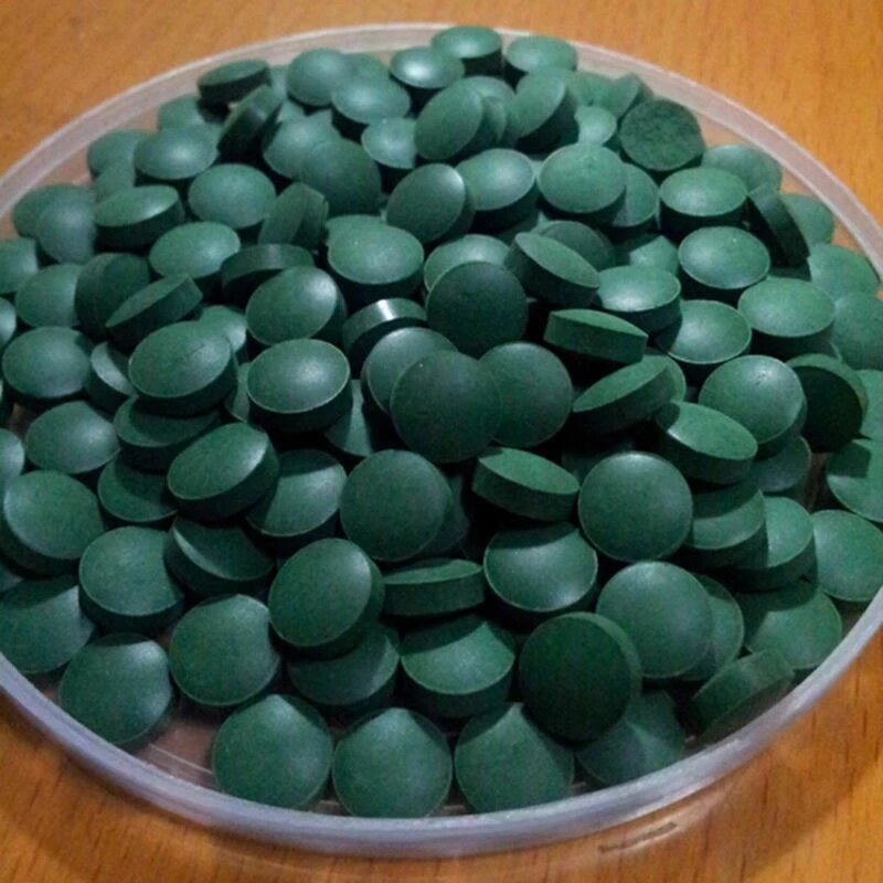 Tabletas de espirulina para comida de mascotas, pastillas de espirulina para comida de peces y camarones rojos, 100 unidades