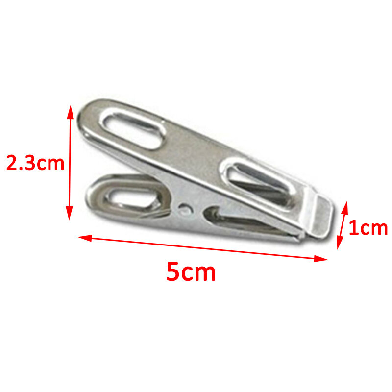 Stainless Steel Flat Mouth Clip 20 Pieces of Multifunctional Clothes Clip Small Clothespin Powerful Windproof Clip