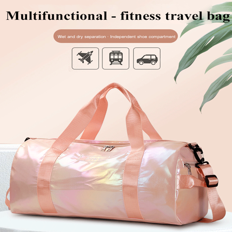 Gradient travel bag Gradient Women Gym Bag Waterproof Foldable Overnight Weekend Bag Large Capacity Travel Luggage Sport Dance D
