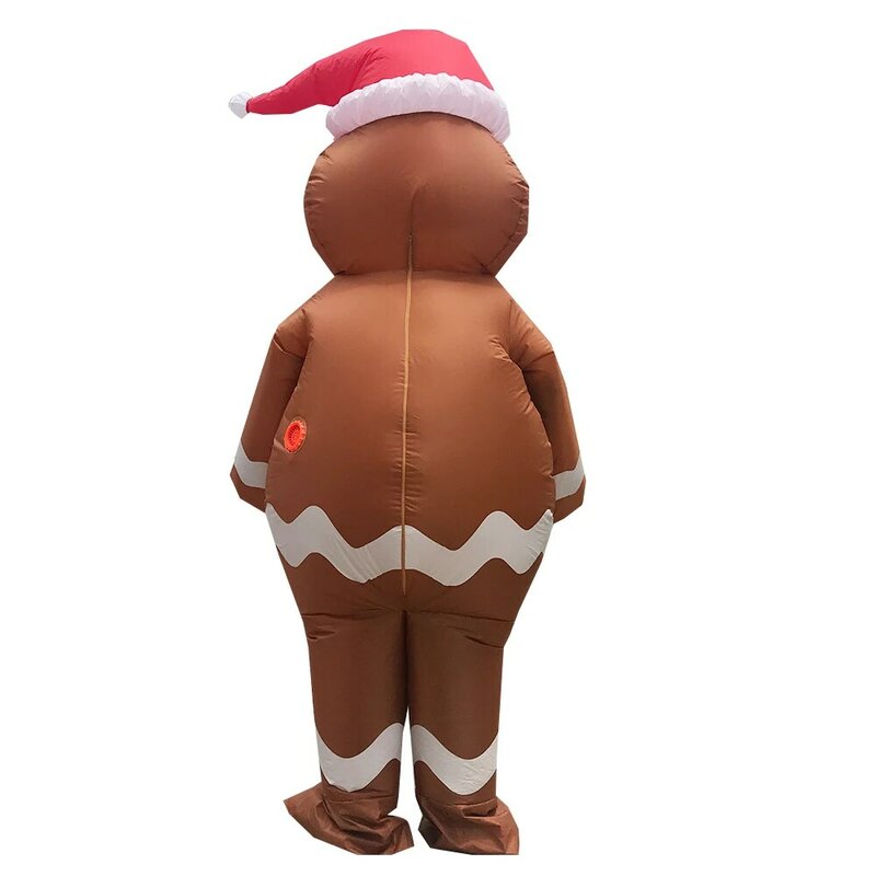 ผู้ใหญ่ Gingerbread Man Inflatable เครื่องแต่งกายอะนิเมะเครื่องแต่งกายวันฮาโลวีนสำหรับผู้หญิงคริสต์มาสชุดคอสเพลย์ผู้หญิง