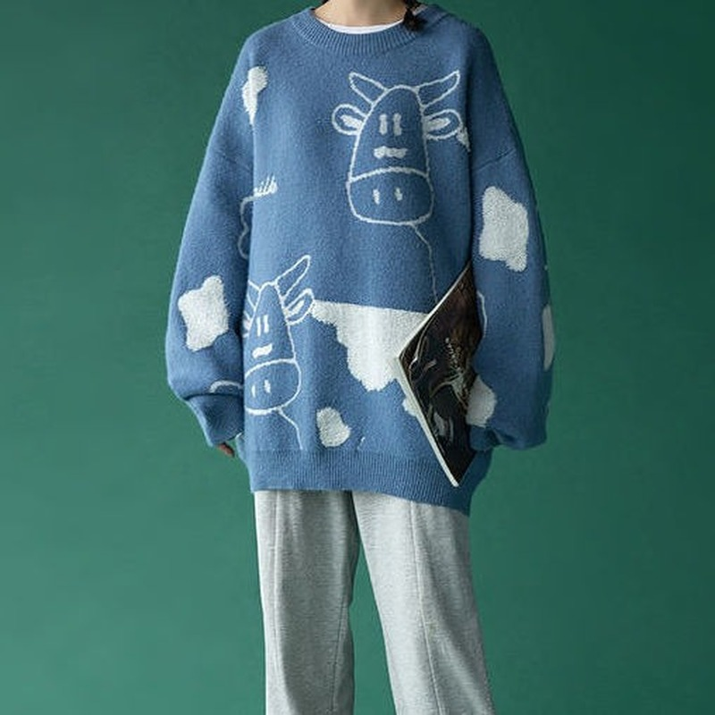 女性のためのルーズなラウンドネックセーター,外国風のセーター,すべてに合う,秋と冬のファッション,2022