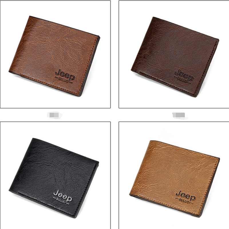男性用の小さな合成皮革の財布,レトロなスタイルの財布,無地