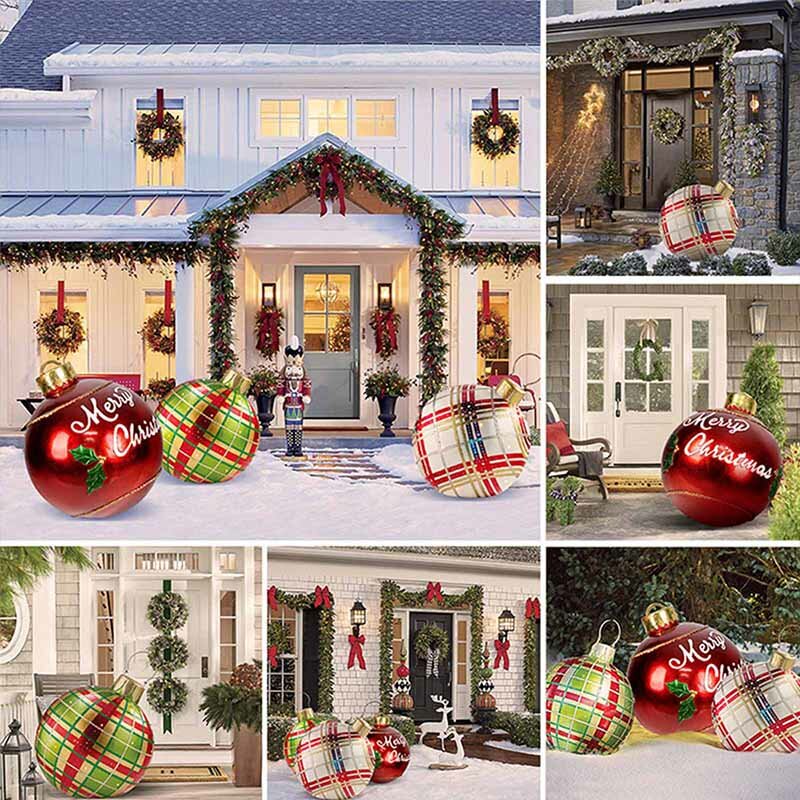 Outdoor Christmas Pvc Inflatable Decorated Ball, Giant Christmas Inflatable Ball Christmas Tree Decorations