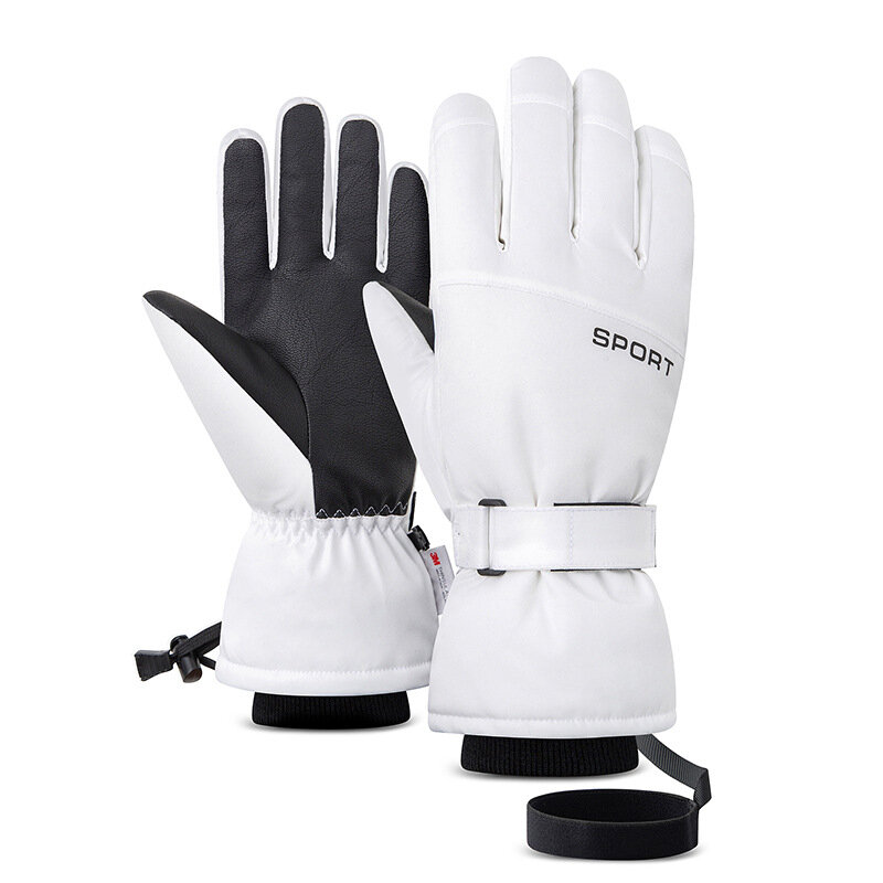 Guantes de esquí ultraligeros e impermeables para hombre y mujer, guantes cálidos de invierno para Snowboard, moto, nieve, resistentes al viento