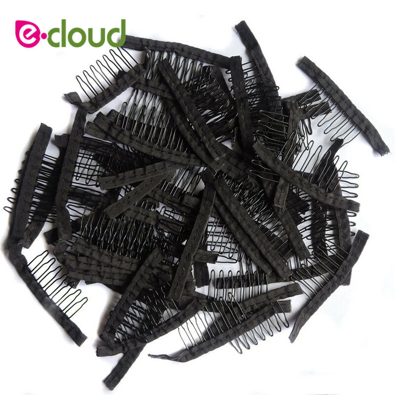 20pcs Wig Comb With Polyster Cloth 7 Teeth Wig Accessories Hair Wig Combs 10-20Pcs Wholesale Black Lace Wig Clips