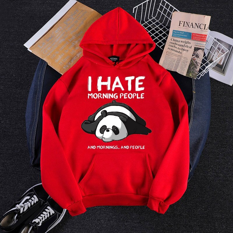 Panda ICH Hasse Morgen Menschen Hoodie Mode Druck frauen Casual Pullover Hoodies Winter Herbst Sweatshirt Teenager Hoodie