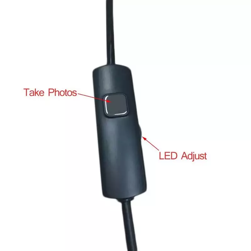 Caméra d'inspection endoscopique noire, câble d'objectif 6 LED 7mm, Mini USB étanche, pour téléphone Android, Smartphone, caméra d'inspection PC