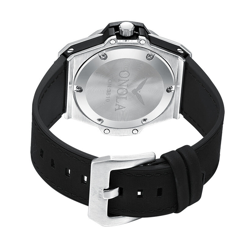 3D Creative Dial นาฬิกาผู้ชายนาฬิกาหรูหราเพชรคุณภาพสูงหนังนาฬิกาชายแฟชั่นนาฬิกาผู้ชาย Relogio Masculino